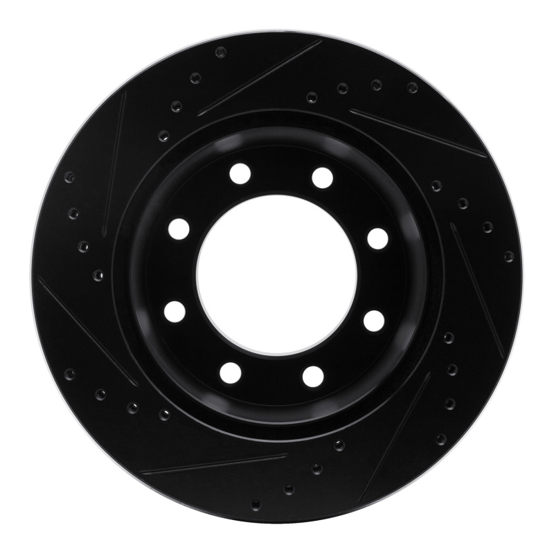 Ford F-350 Super Duty Brake Rotor (1) - Rear Right - R1 Concepts - Drilled & Slotted - Black - `05-`12